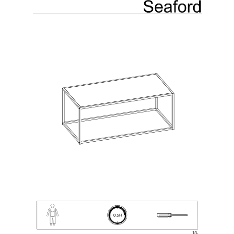 Seaford sofabord - trælook og sort