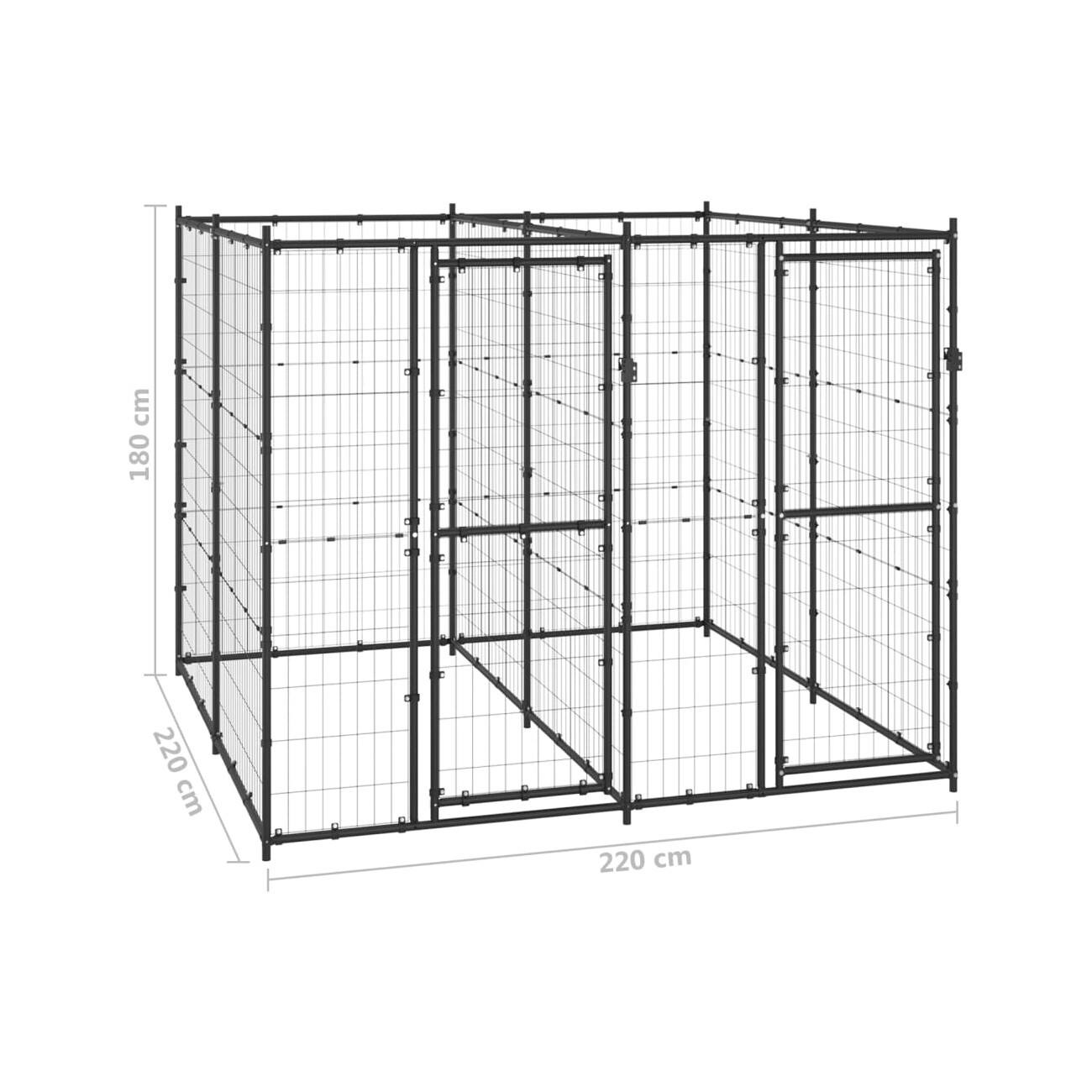 VidaXL Hundehütte 2,2 m, 2,2 m, 1,8 m