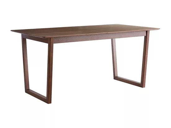 Table extensible rallonges intégrées rectangulaire en bois foncé noyer L160-240 cm LAHO