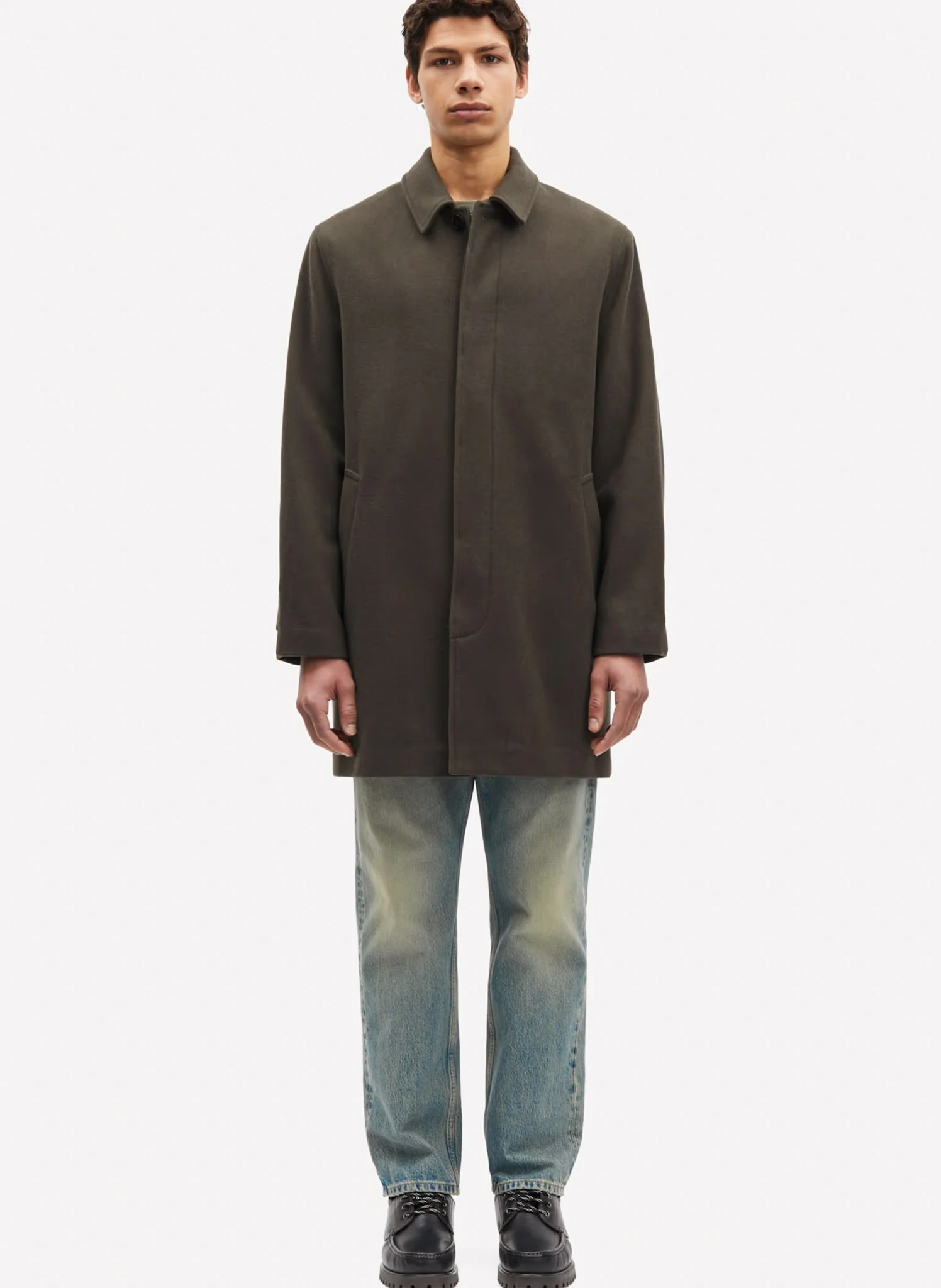 SALABBY - Manteau col classique en laine mélangée | Vert