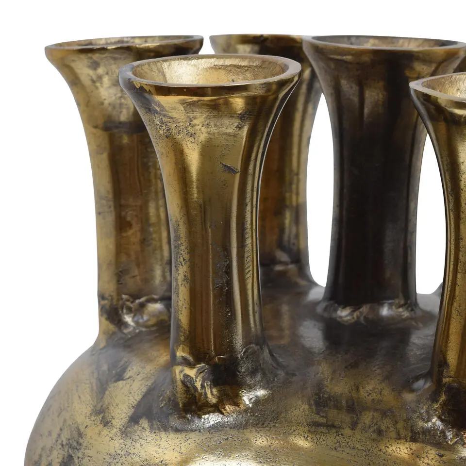 LOFT42 Jenna Tulpenvaas XL - 7 Toeters - Antique Goud - Aluminium