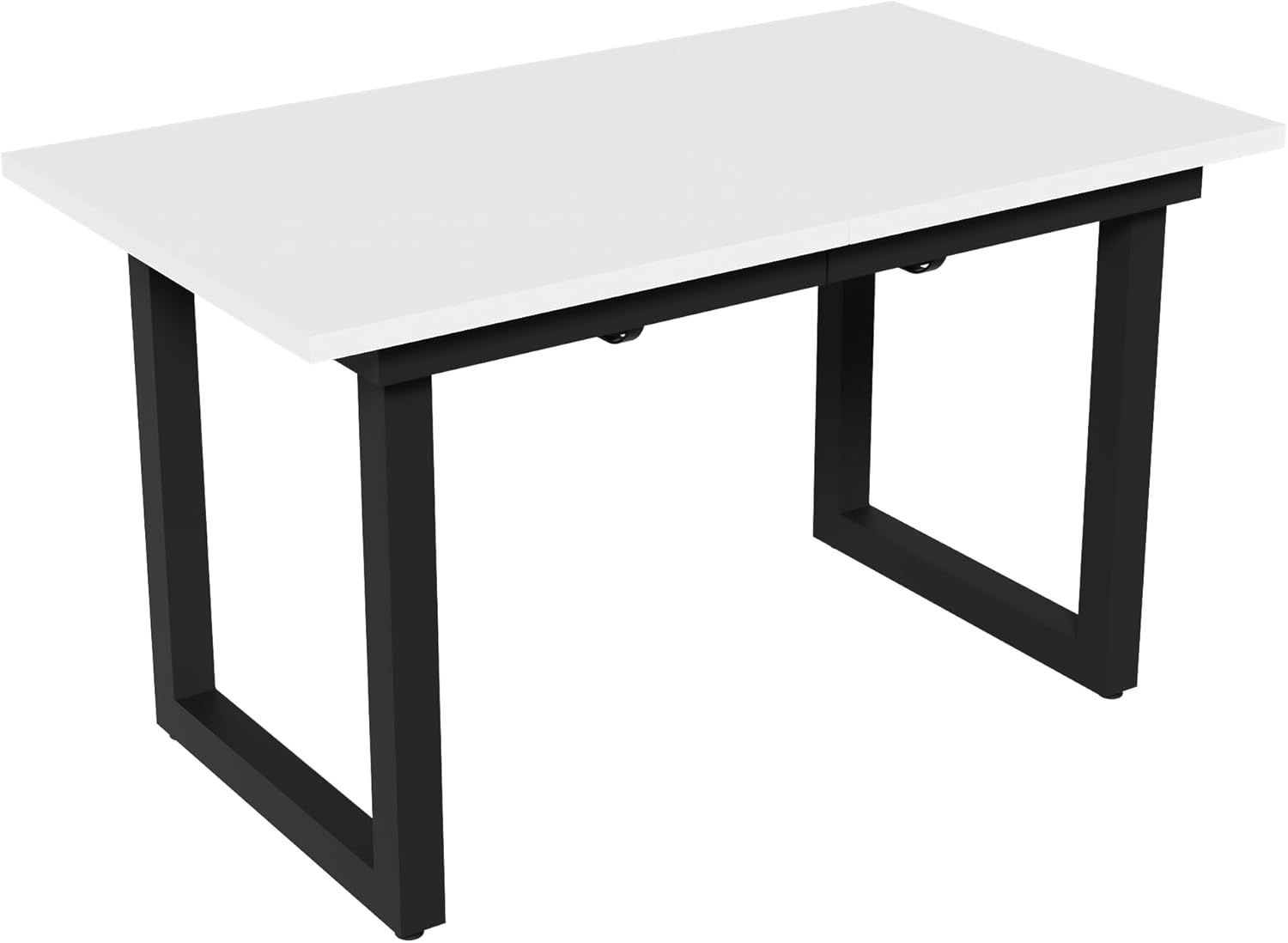 Merax Esstisch, Ausziehbar Esszimmertisch mit Tischbeine aus Metall, Rechteckiger Küchentisch für Wohnzimmer und Esszimmer, Weiß