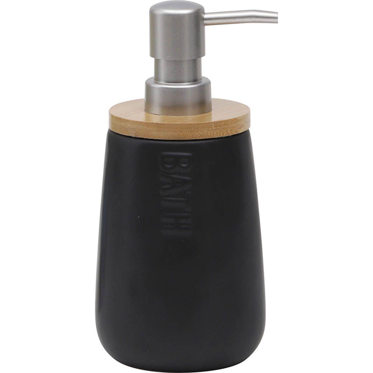 DISTRIBUTEUR A SAVON DOLOMITE ROND BATH 410ML NOIR BAMBOU
