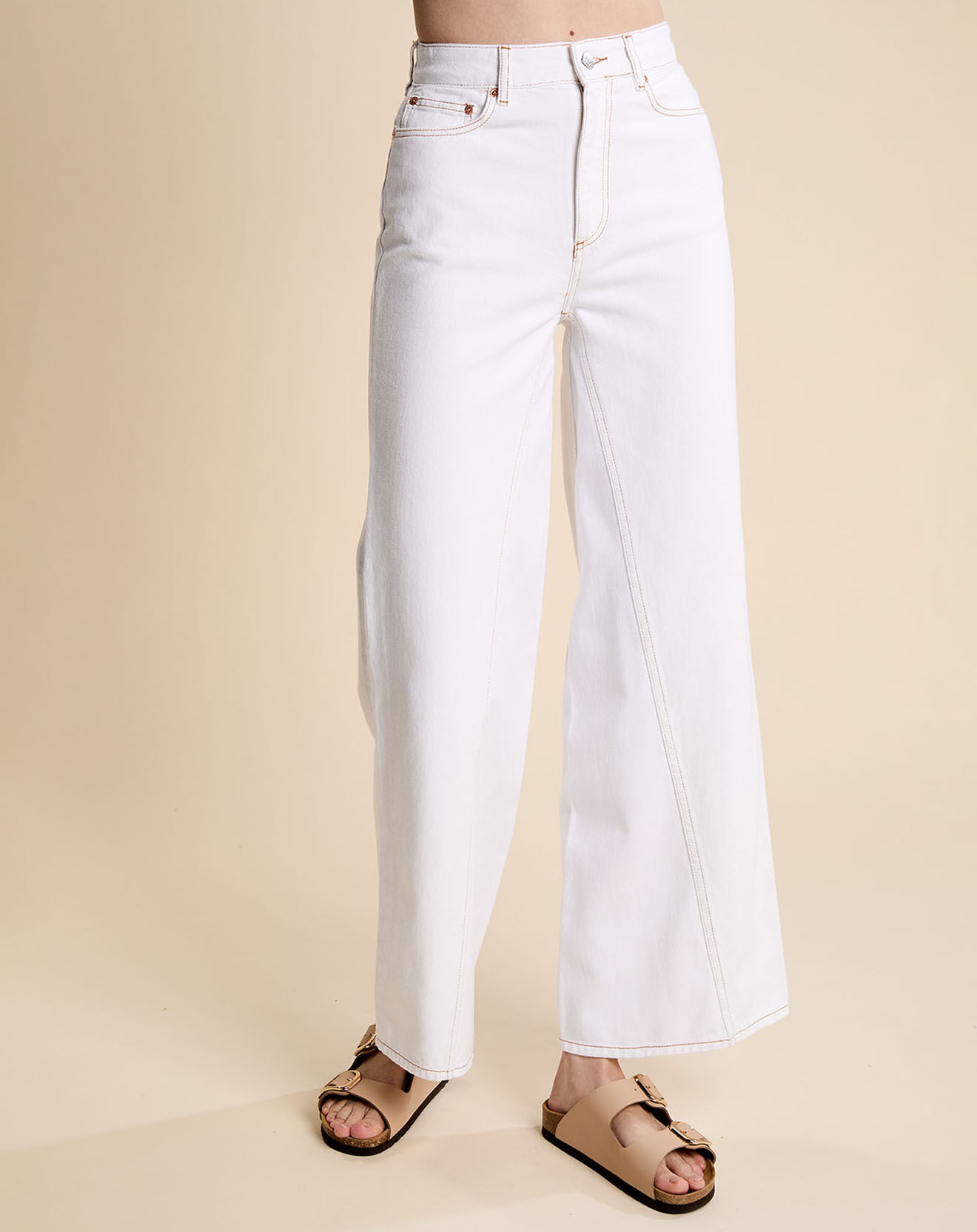 Bellerose Jean évasé 100% Coton Bio Priscila blanc