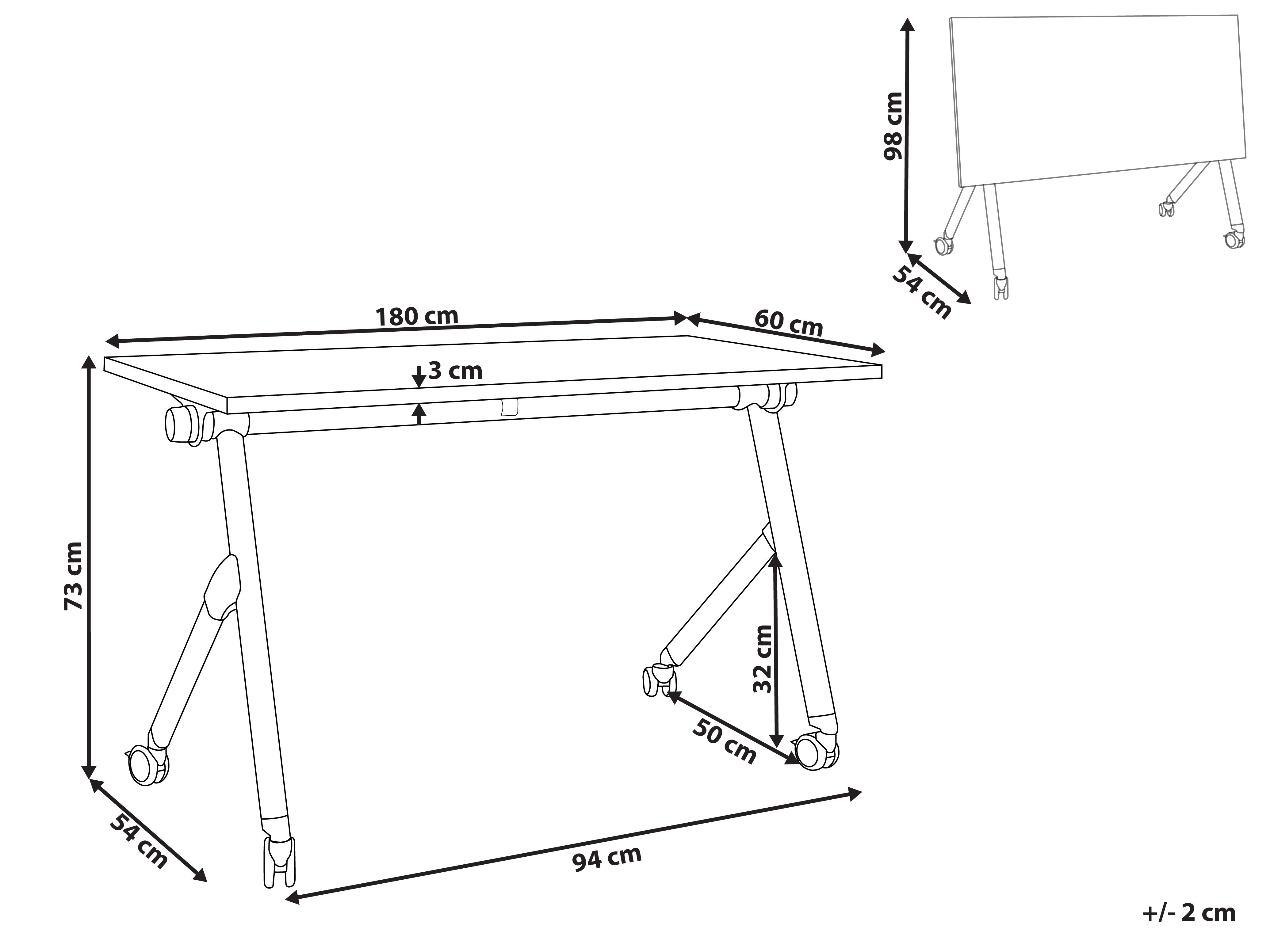Inklapbaar bureau BENDI Bruin 180 cm 60 cm