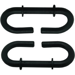 Lot de 2 crochets pour poteaux de chantier - PVC durable - Noir