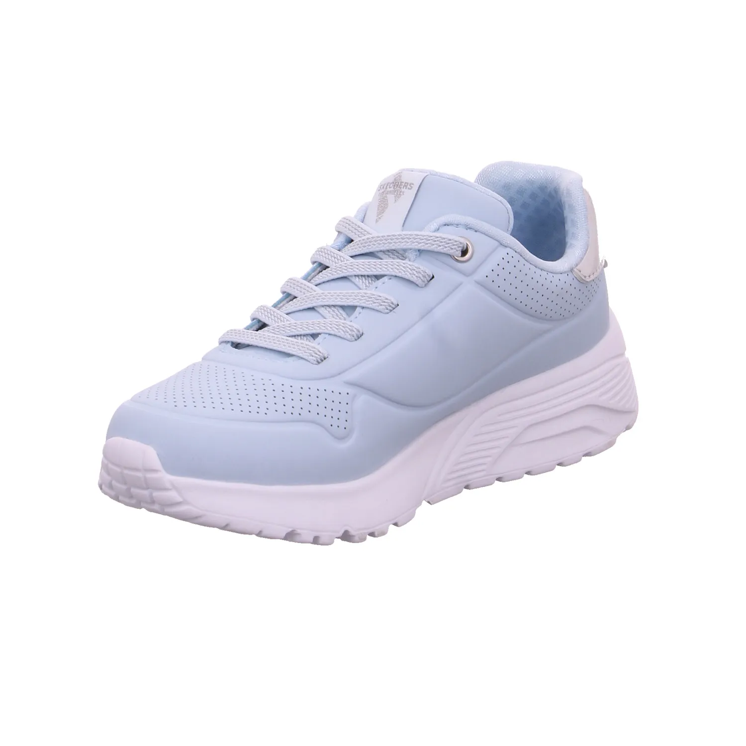 SKECHERS Mädchen-Halbschuh Binder Hellblau Lederimitat  Sneaker