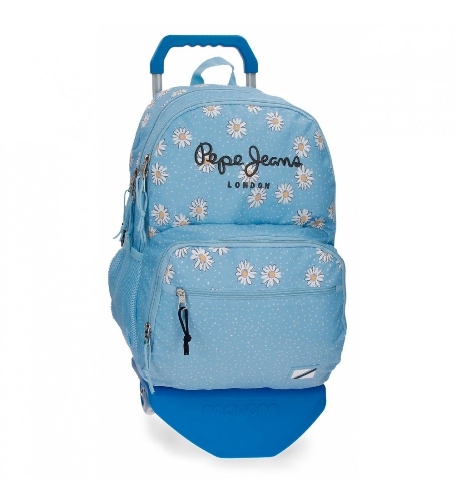 Mochila Pepe Jeans Katherine com compartimento duplo e rodinhas.