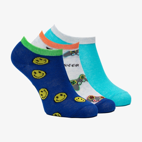 3 paar kinder sneakersokken smiley