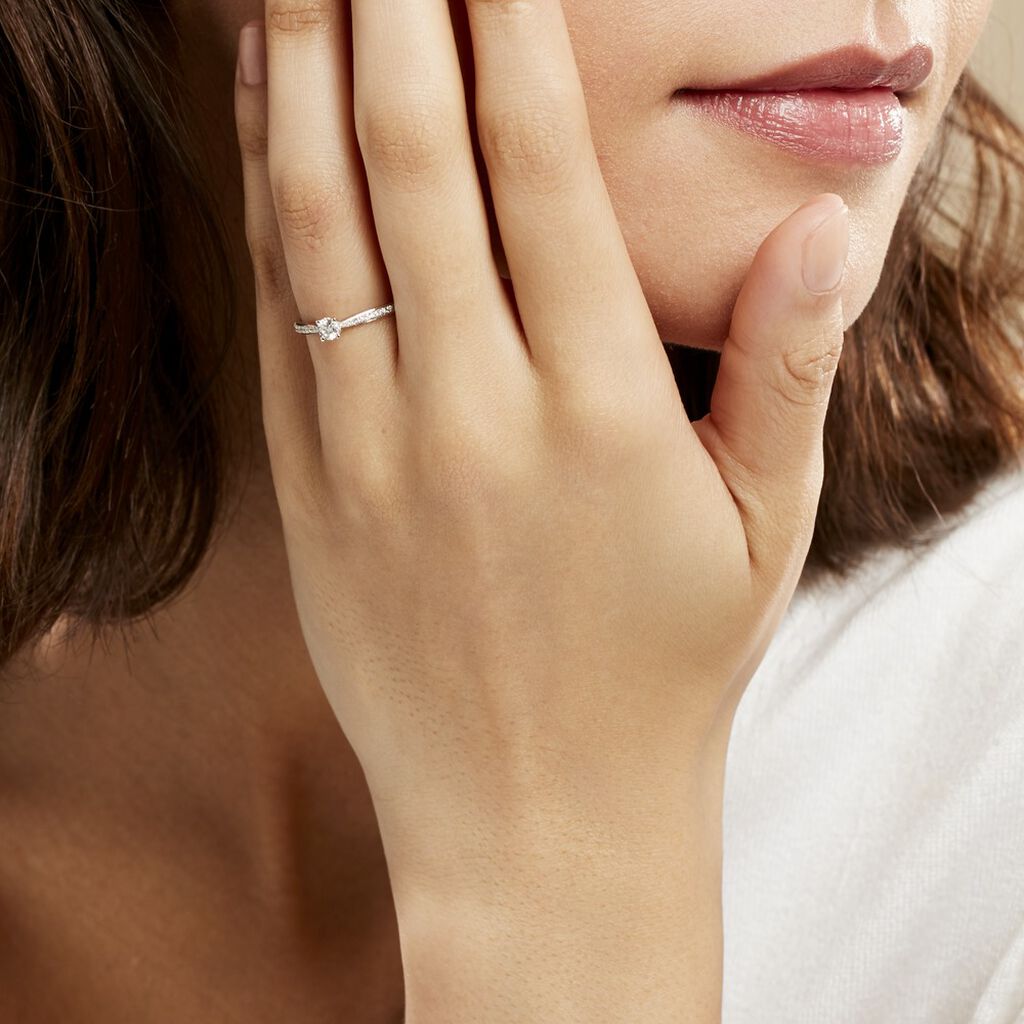 Bague Solitaire Hemera Or Blanc Diamant