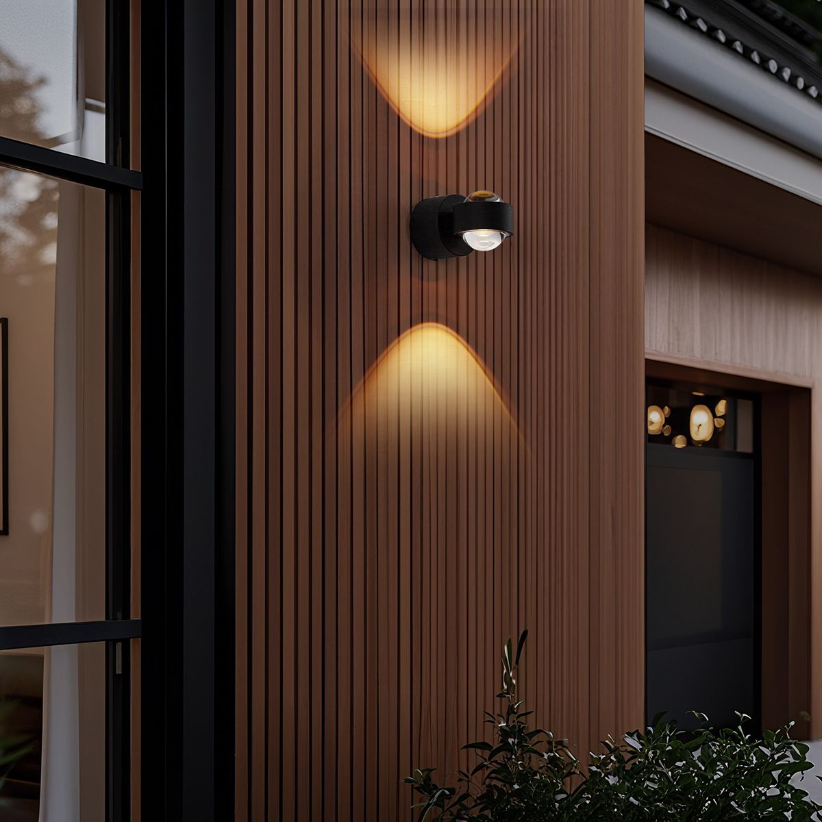 Design wandlamp zwart incl. LED IP44 - Lens