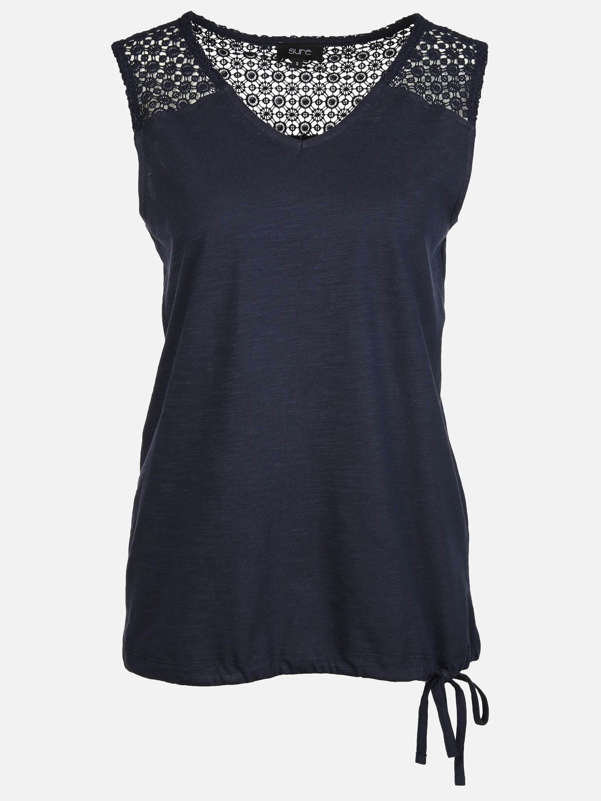 Damen Jersey Tanktop mit Lochstickerei