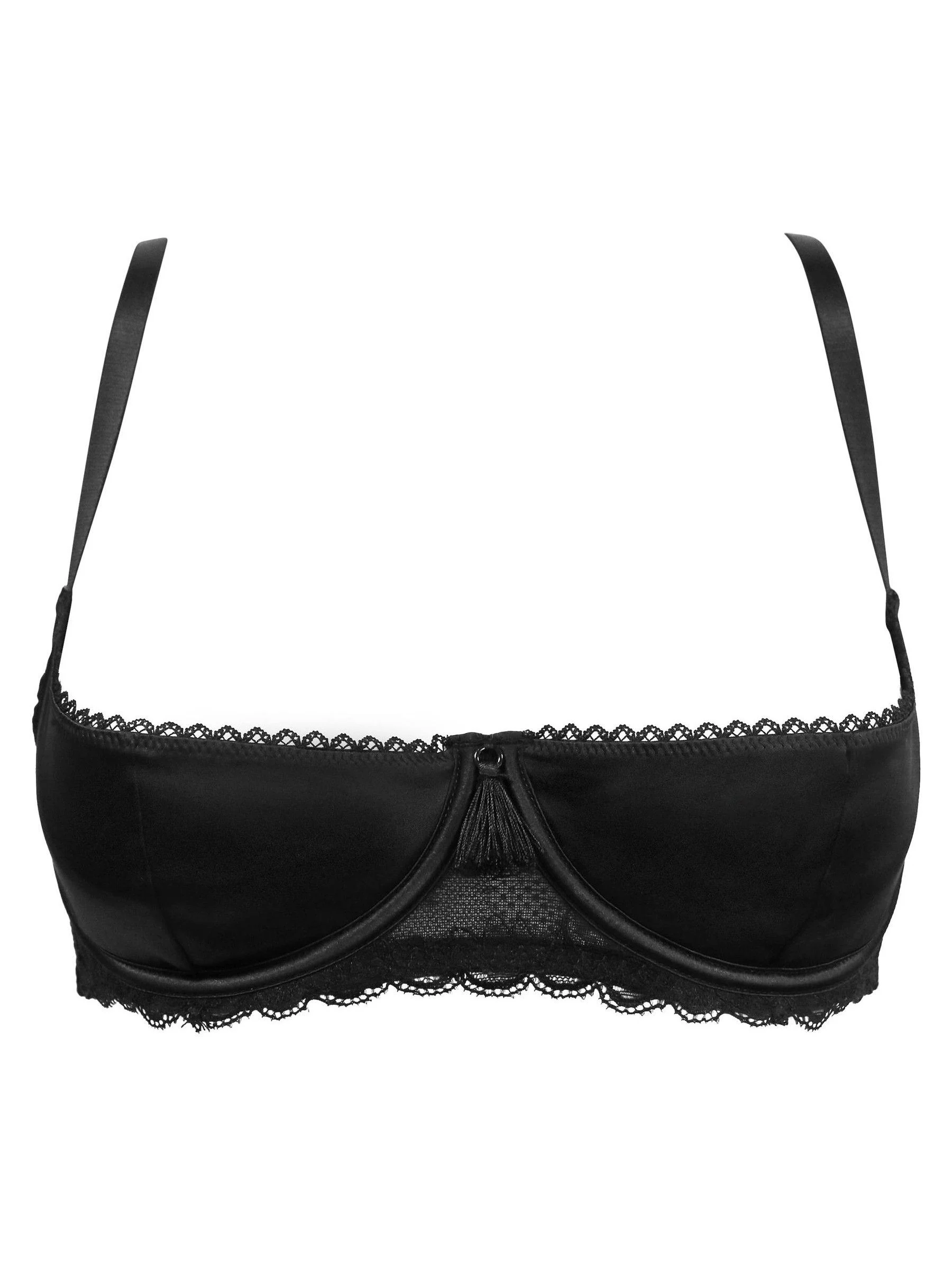 Zwart - Pour Moi - For Your Eyes Only beha met beugel en kwartcups
