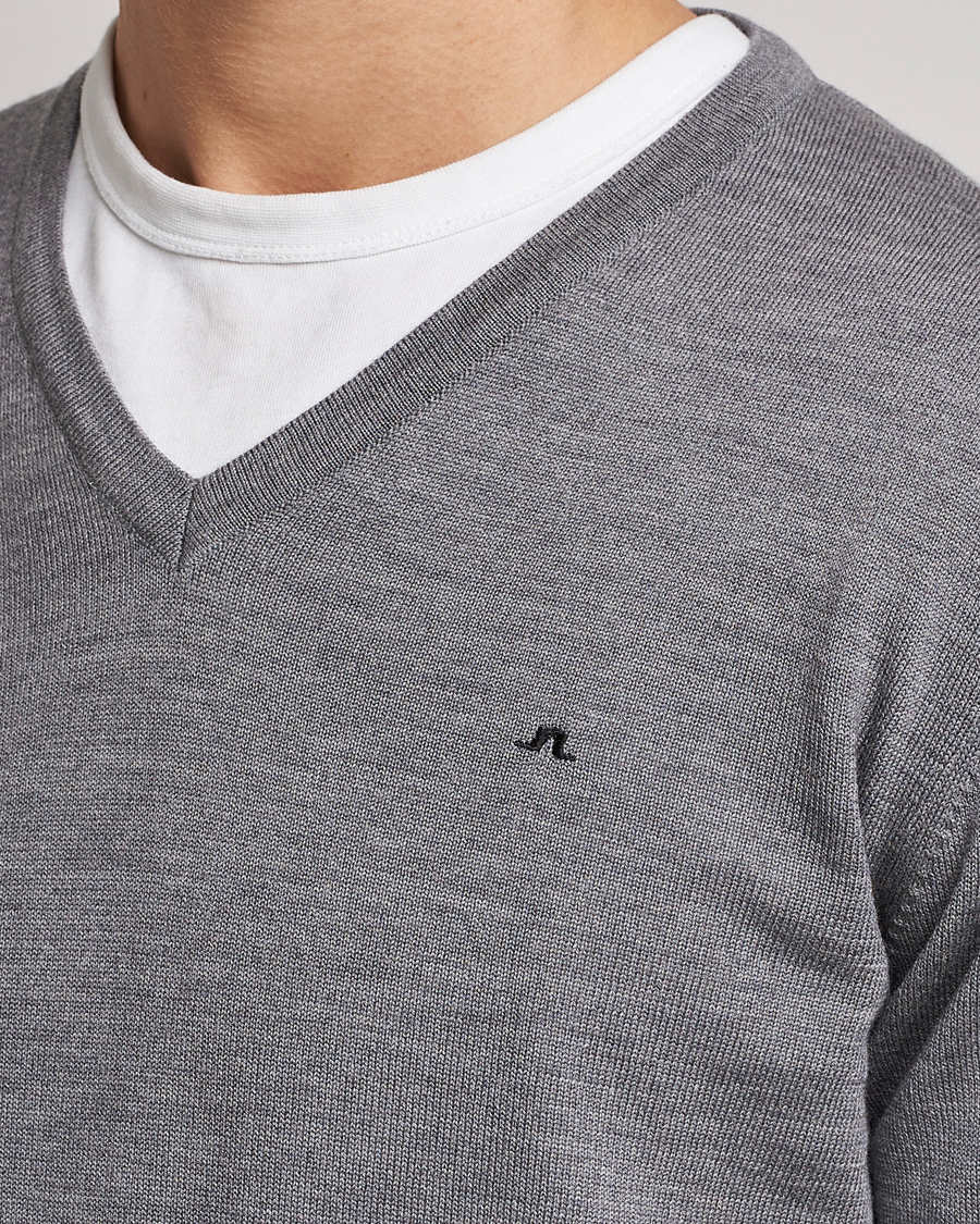 J.Lindeberg Lymann True Merino V-Neck Pullover Grey