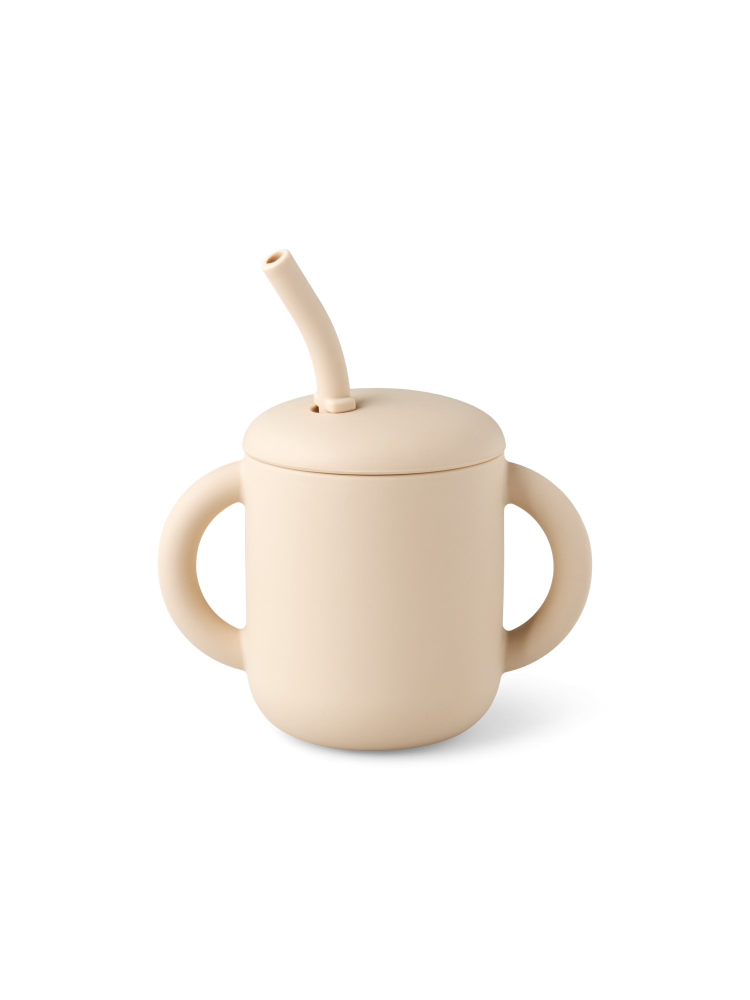 Træningskop med sugerør | Fødevaregodkendt silikone. 175 ml. 6  måneder.  | Off White | Mushie