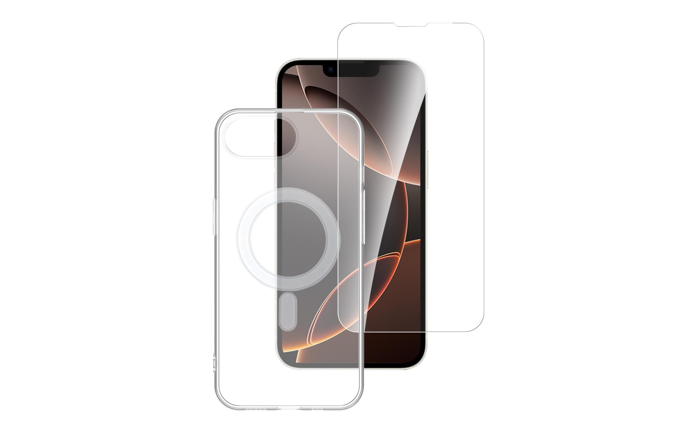 360° Protection Set iPhone 16eSet aus Displayschutzfolie und hochfester Schutzhülle für das iPhone 16e