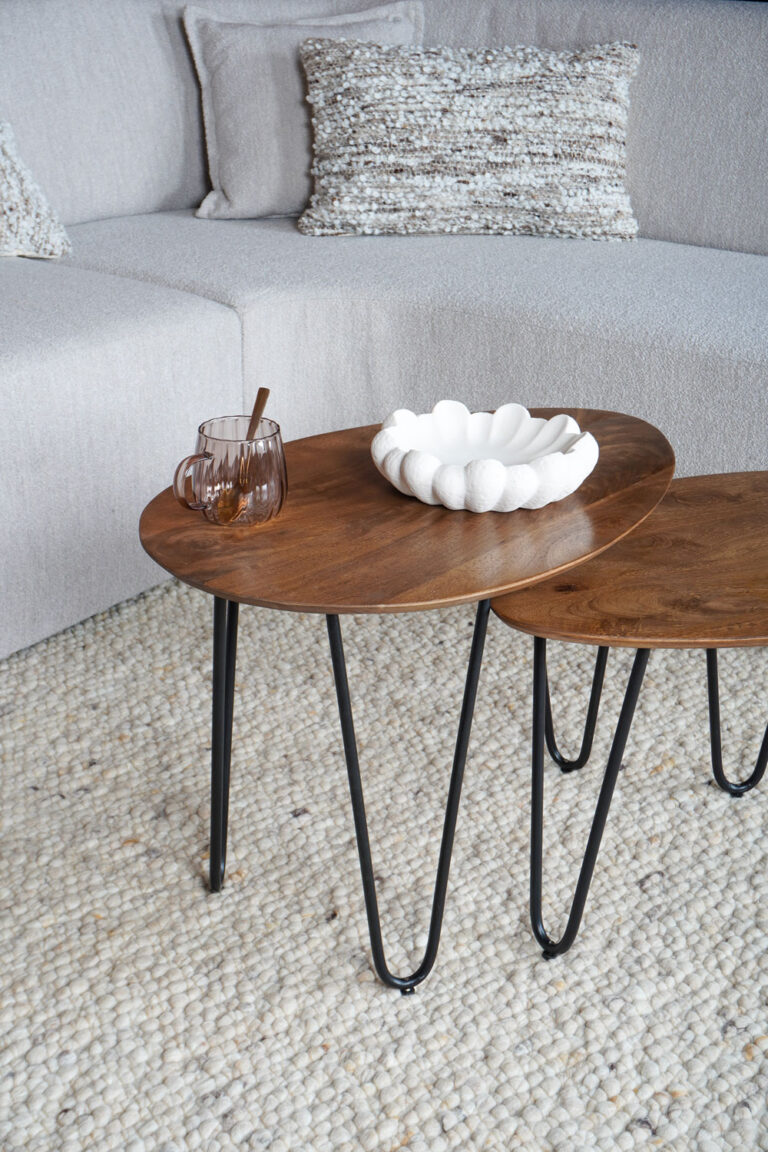Salontafel Fabio Espresso Mangohout – Set van 2