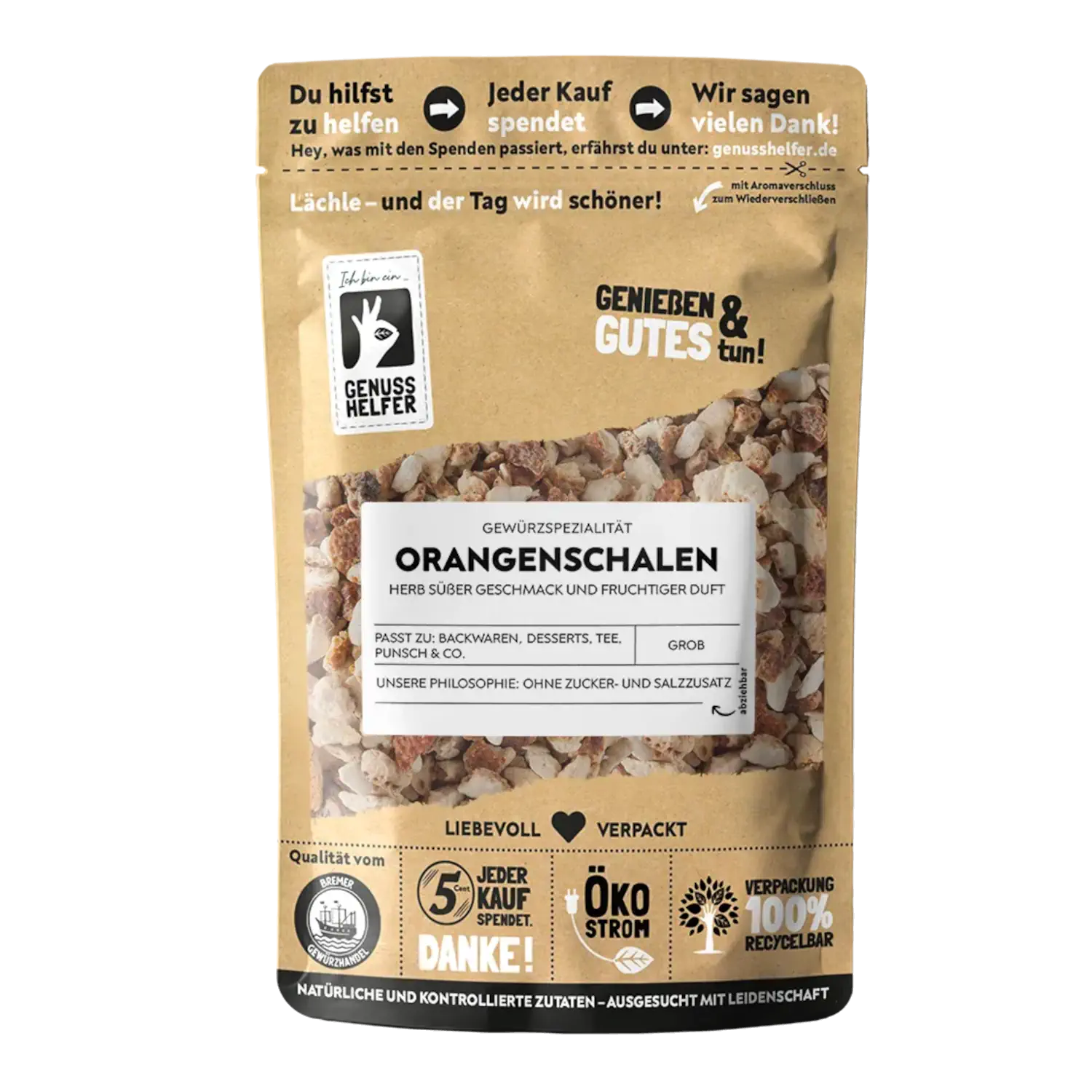 Orangenschalen, Stücke, 10er Pack