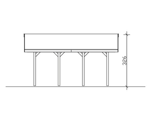 SKAN HOLZ Wallgau enkele carport inclusief daklatten en H-paalankers, 430 x 600 cm, grijs