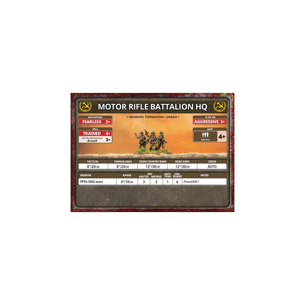 Flames of War - Bagration: Soviet Unit Cards