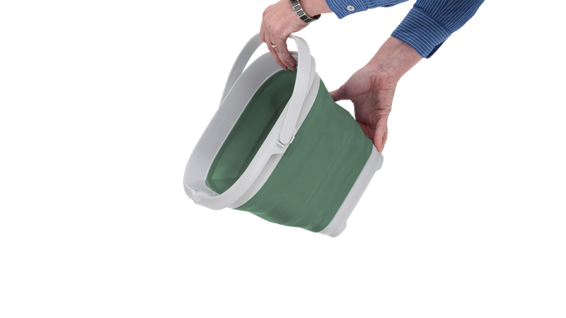COLLAPS BUCKET SQUARE W/LID  (SHADOW GREEN)