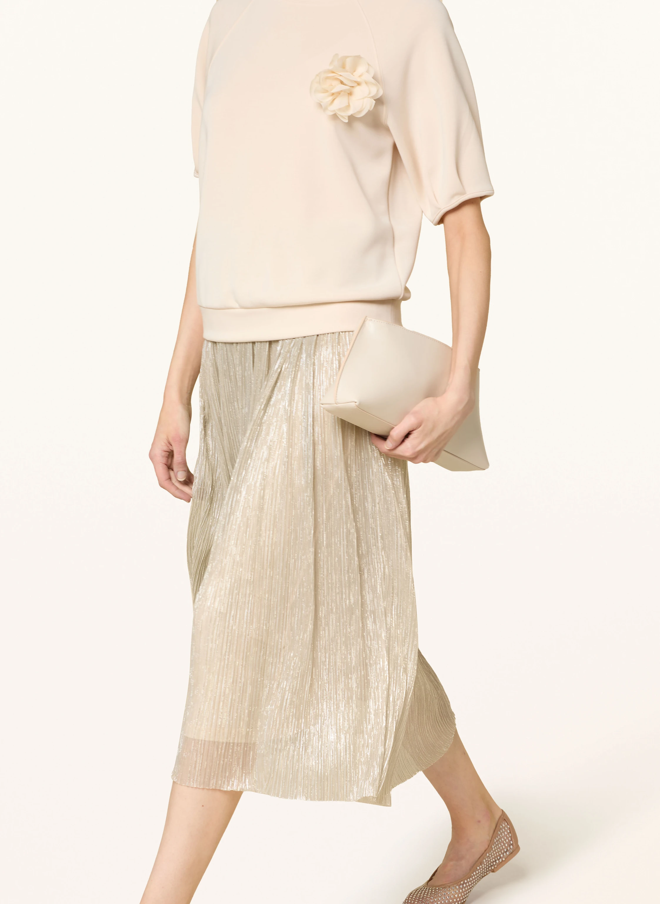 CARTOON Set: Kleid mit Plissees und Sweatshirt
