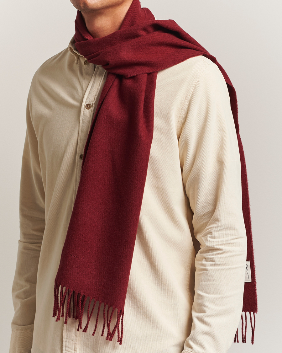 GANT Wool Scarf Plumped Red