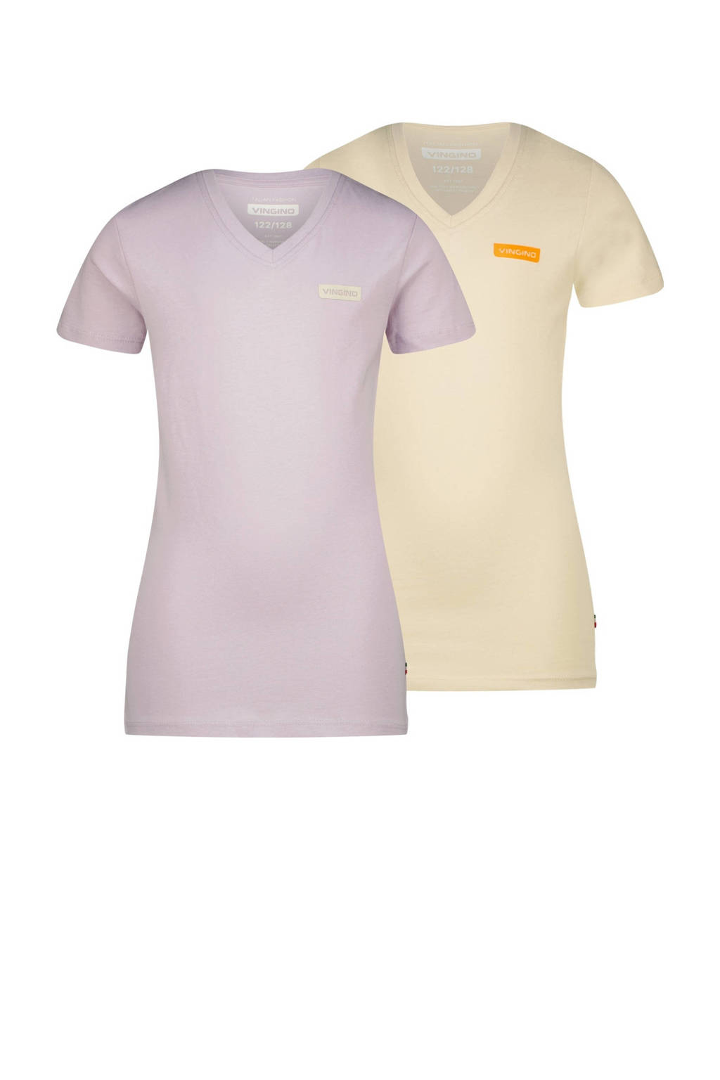 Vingino T-shirt - set van 2 lila/ecru