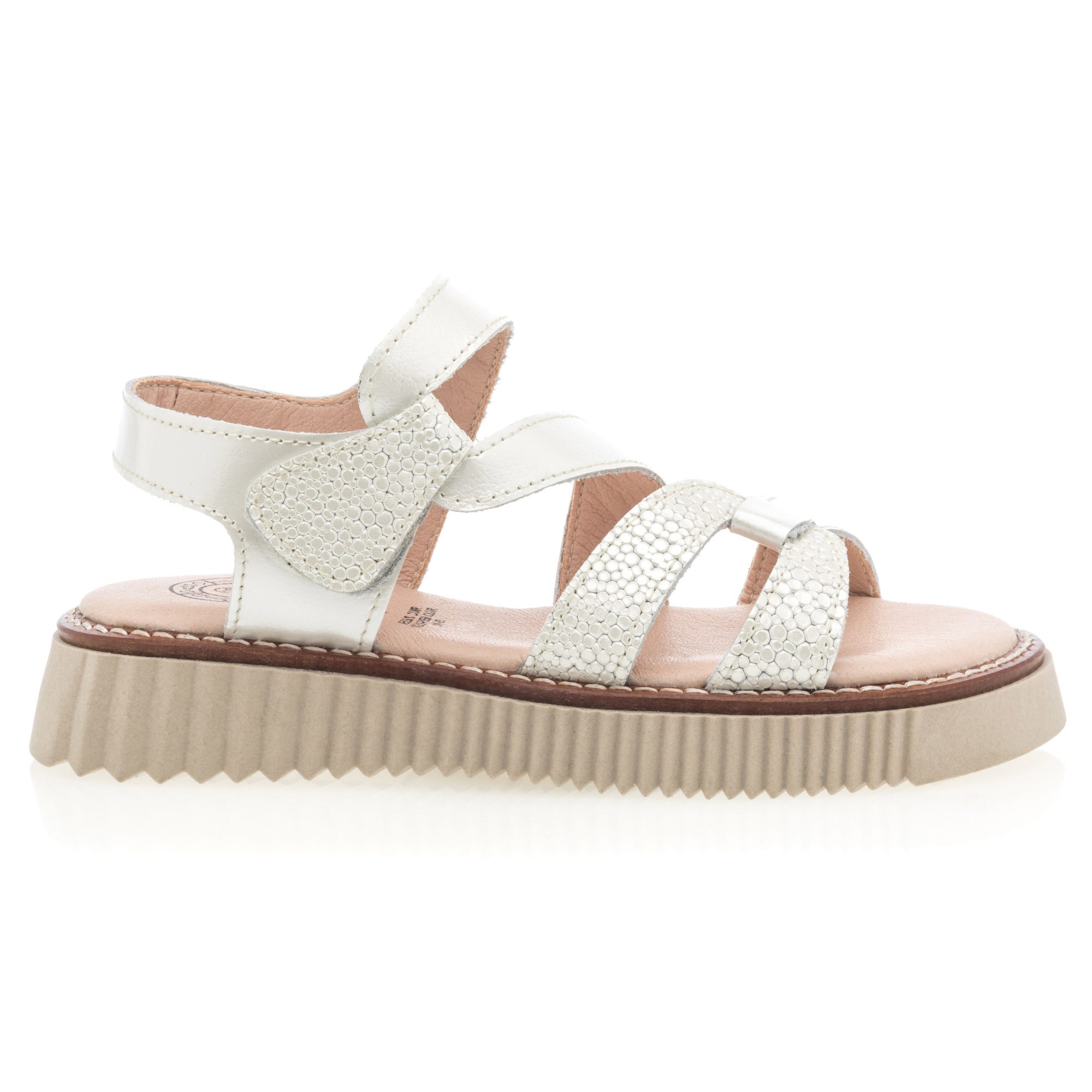 Sandales Fille en cuir beige