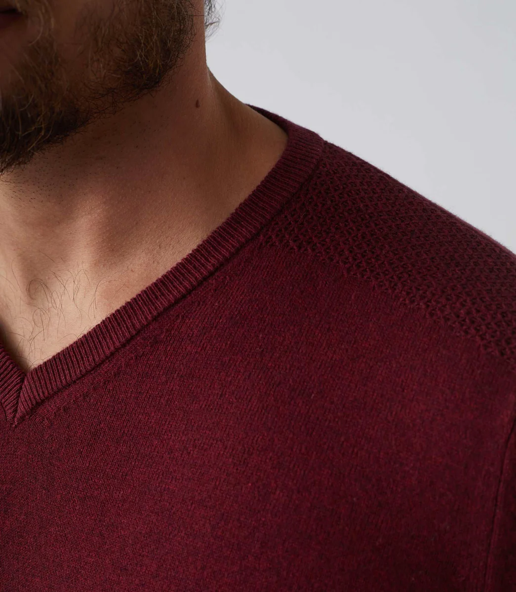Pull bordeaux chiné 