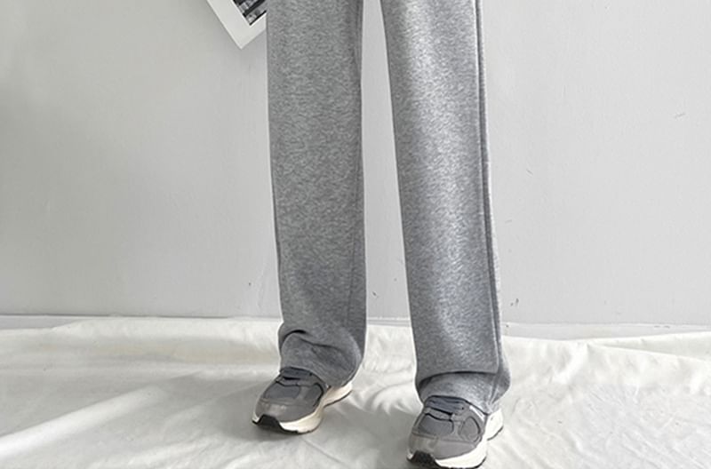 Gafi - High Rise Wide Leg Effen Joggingbroek