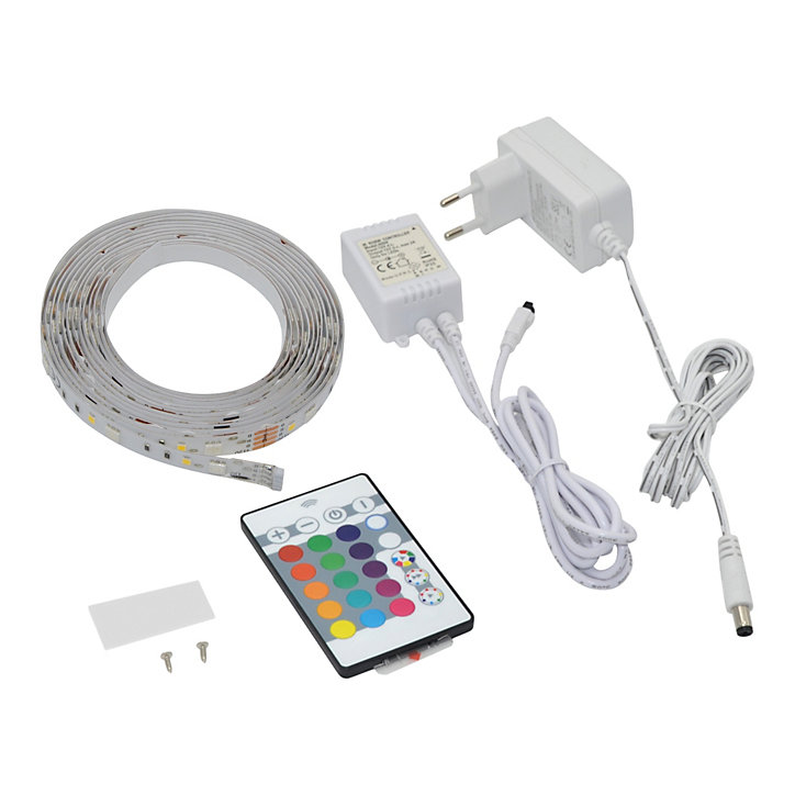 Ruban lumineux Waldeck LED intégrée variation de blancs et de couleurs IP20 dimmable 1200lm 16W L.300cm blanc GoodHome