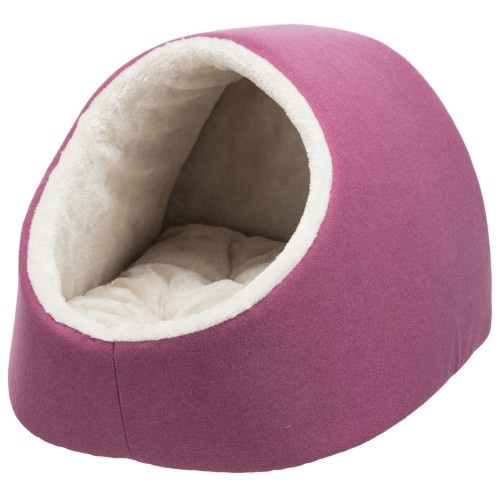 Protetor de cama em forma de caverna Trixie, nas cores fúcsia e bege, para gatos.