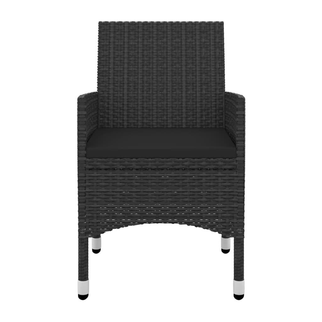 Mobilier à dîner de jardin coussins 7 pièces résine tressée verre