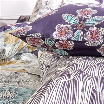 Linge de lit motifs fleurs géantes - BECQUET CRÉATION