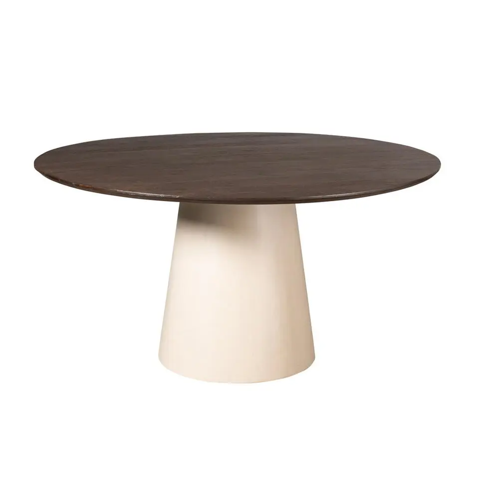 Eettafel Rond Bruin Hout - 130x130x76cm - Madison