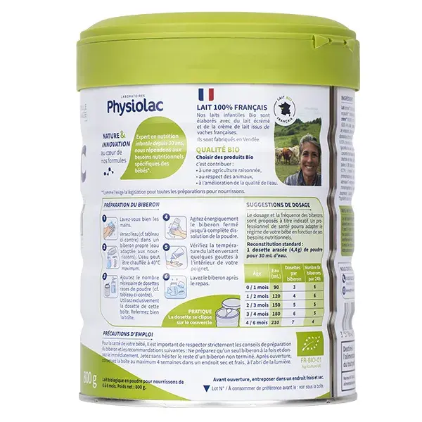 Leite Infantil Orgânico Physiolac 1ª Etapa 800g