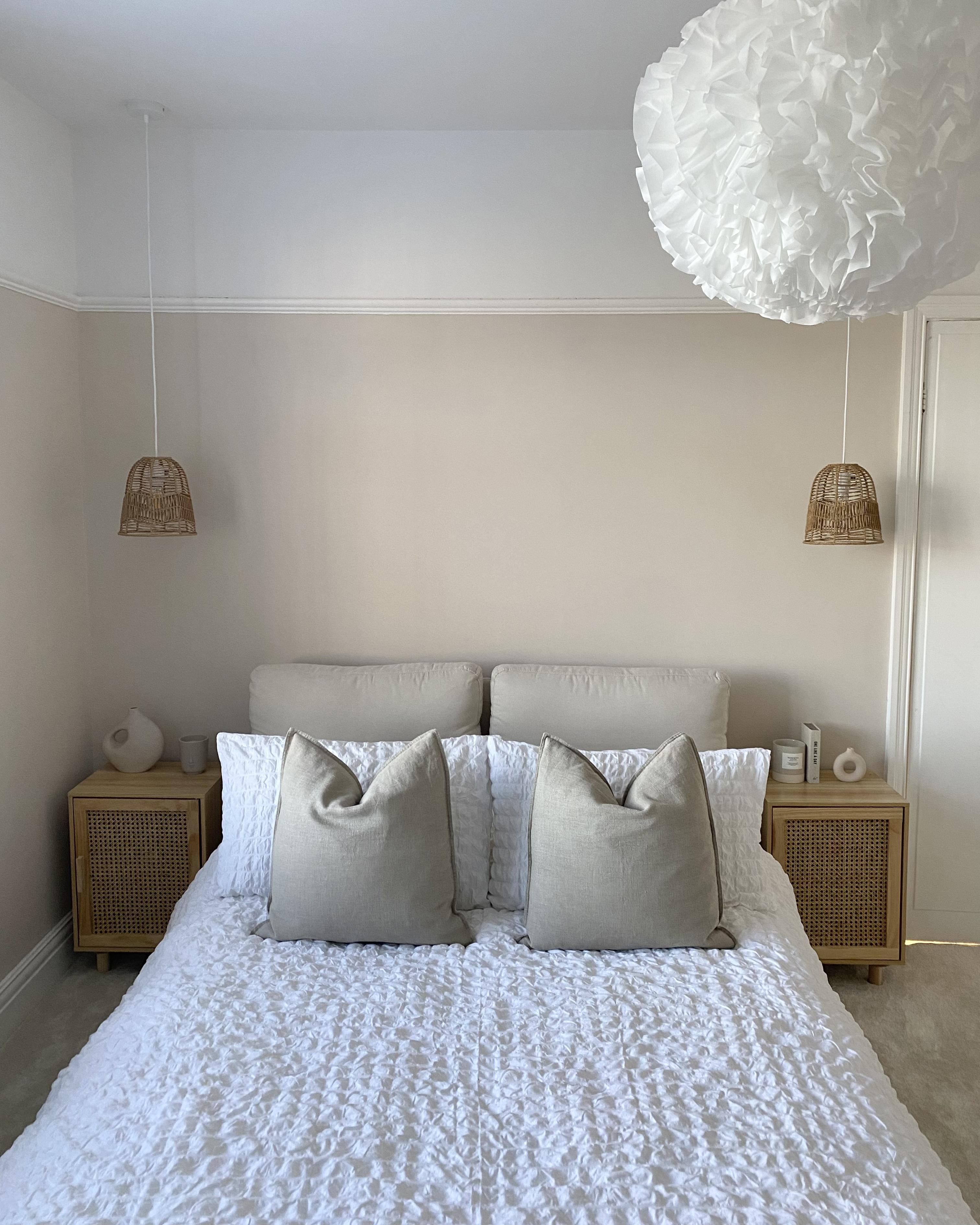 Bed Chenille MELLE 180 x 200 cm Lichtbeige
