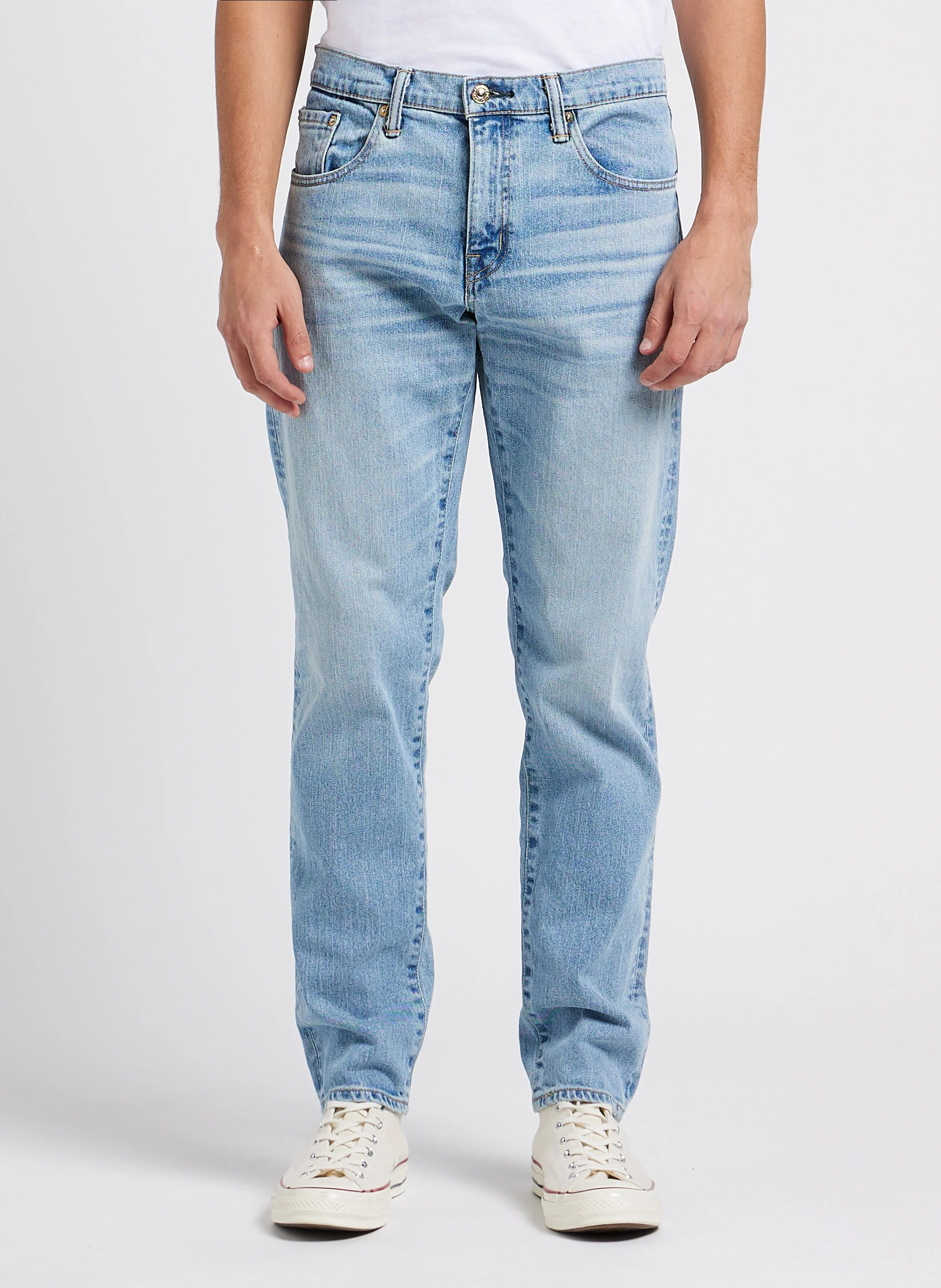 Jean regular en coton mélangé | Bleu