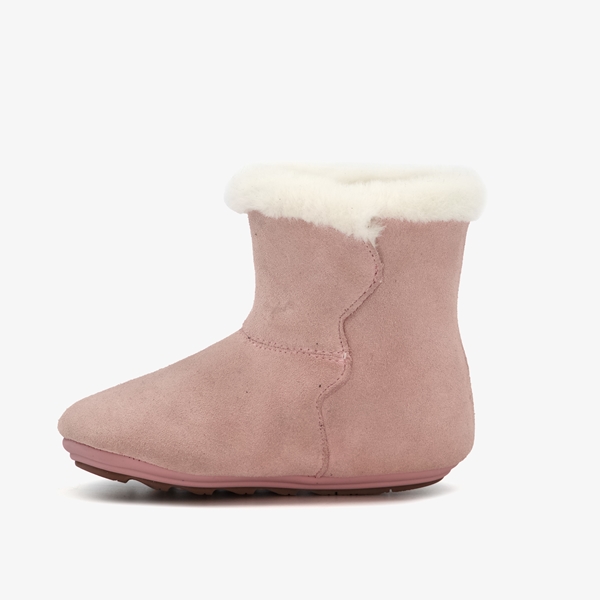 Groot leren babyschoenen roze