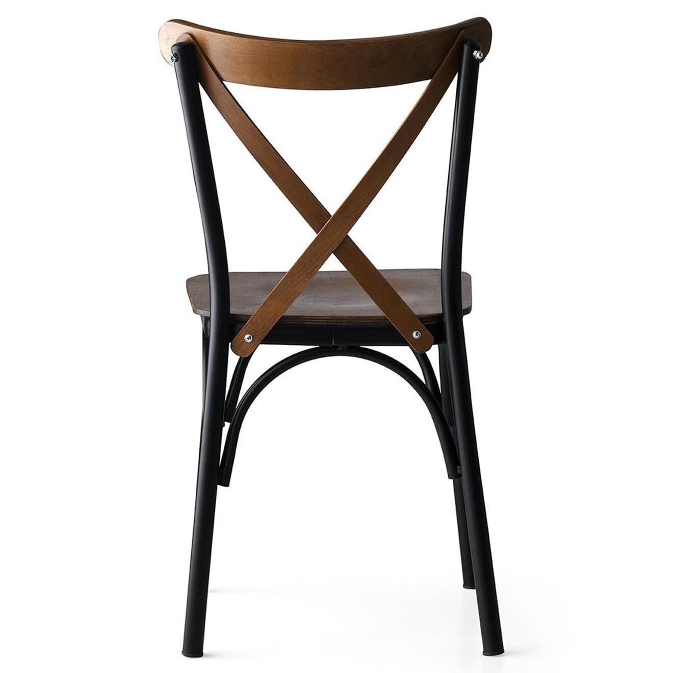Wooden Art 4 chaises ahsa marron/noir - 42x84x41 cm