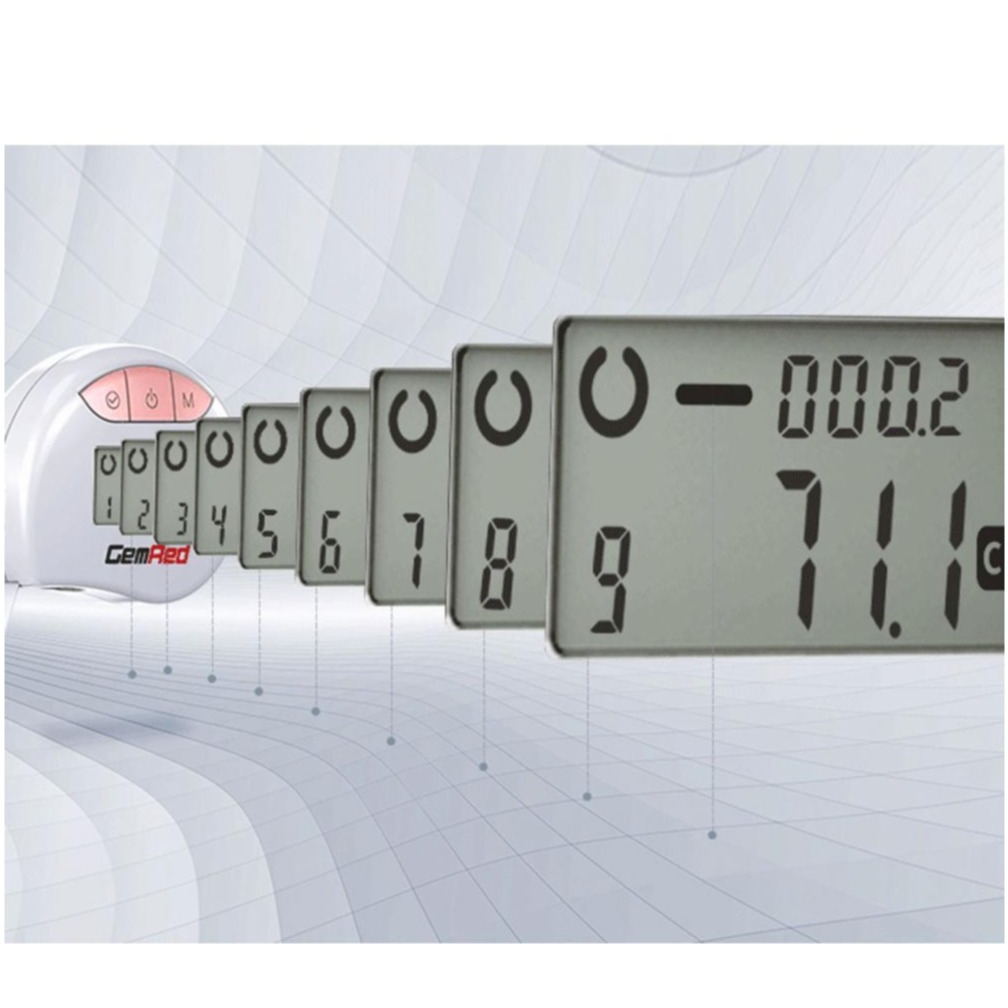 (150cm) Digitales Körper Massband in Zentimeter   LED Anzeige (inkl. 1x CR2032 Batterie) - Weiss