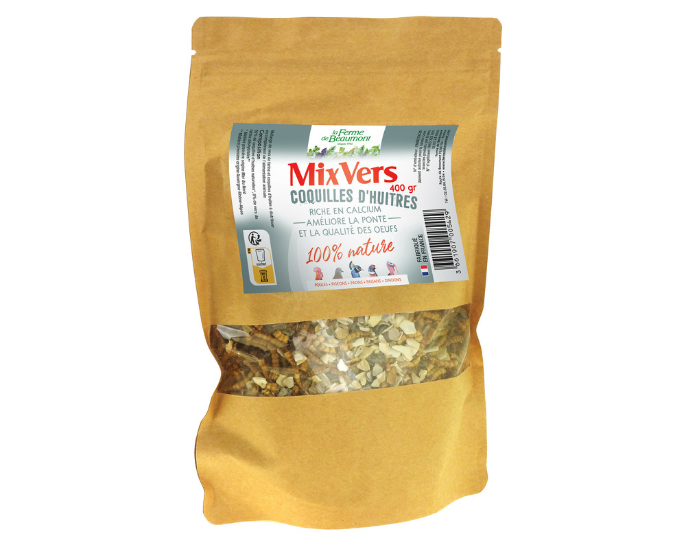 Mixvers coquilles d'huîtres • calcium • ponte et qualité des oeufs