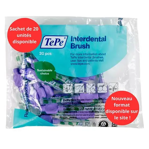 Escova interdental ecológica TePe ISO 6 / 1,1 mm, pacote com 6 unidades.