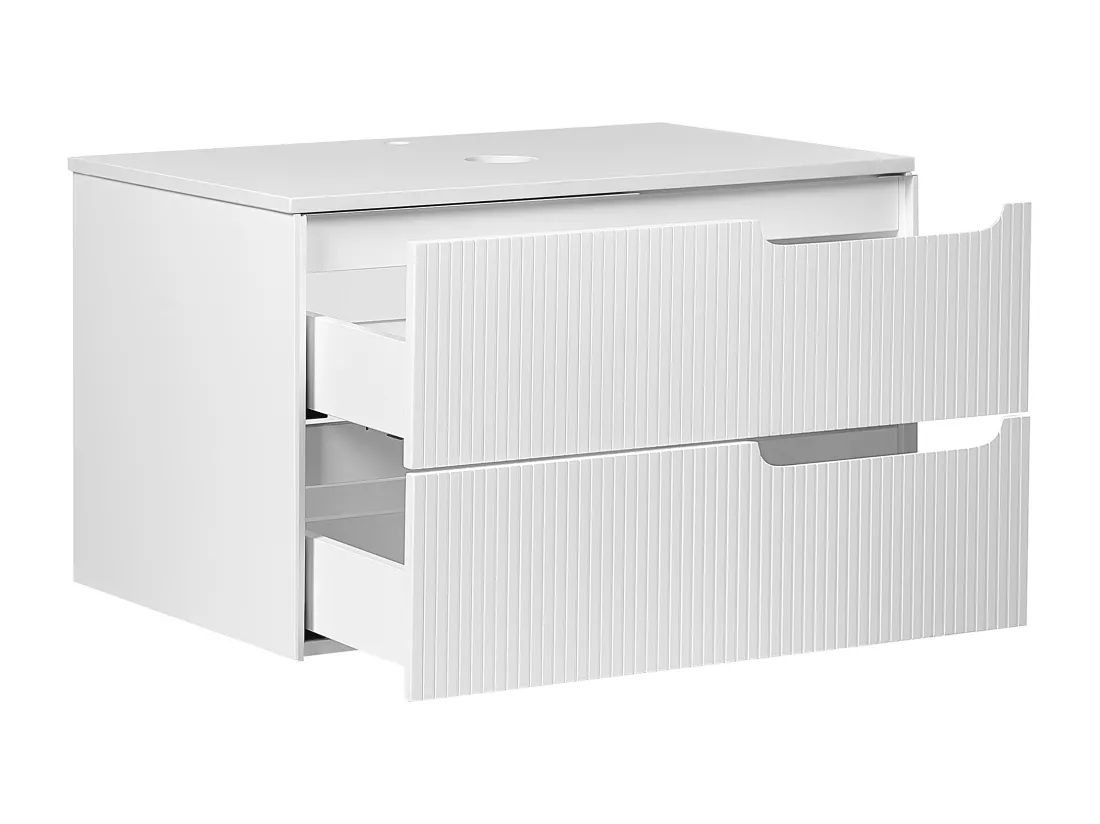Meuble lavabo mural QUINTELA 80 cm 52 cm 48 cm Blanc