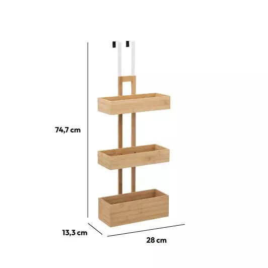 Etagère de porte 3 niveaux (H74 cm) Bambou Naturel