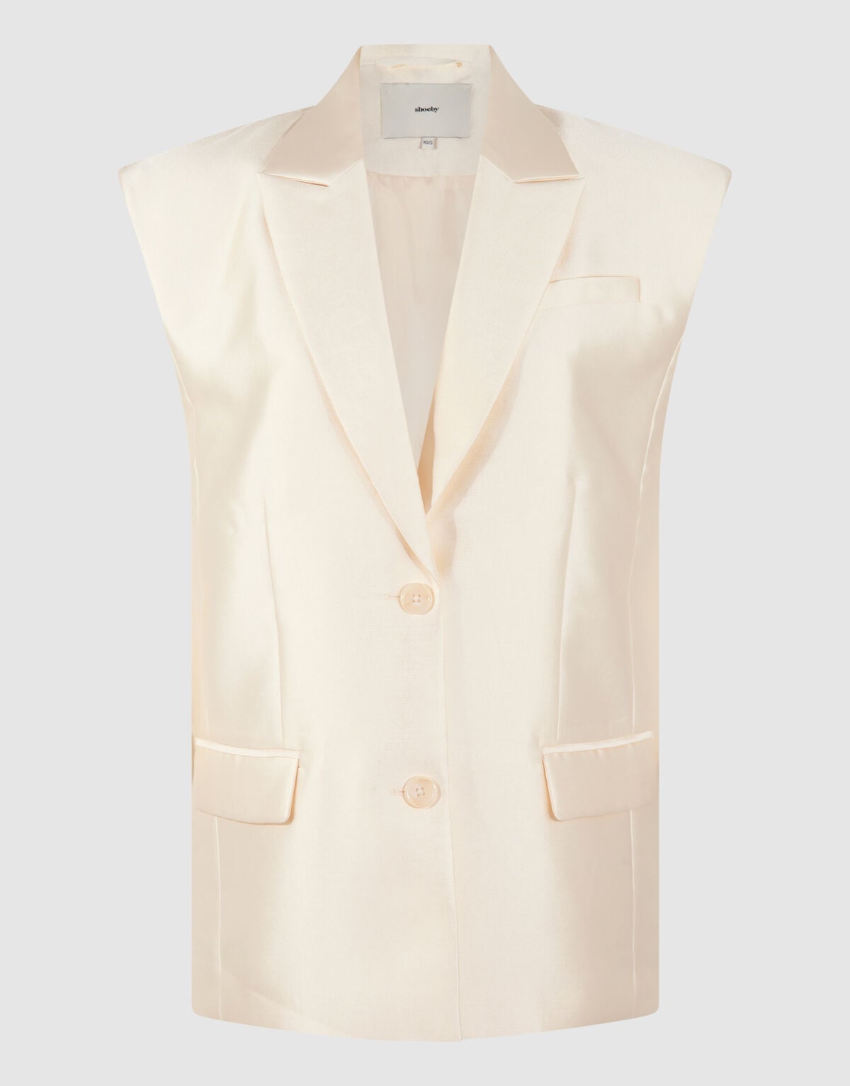 Oversized Sleeveless Blazer Gebroken Wit