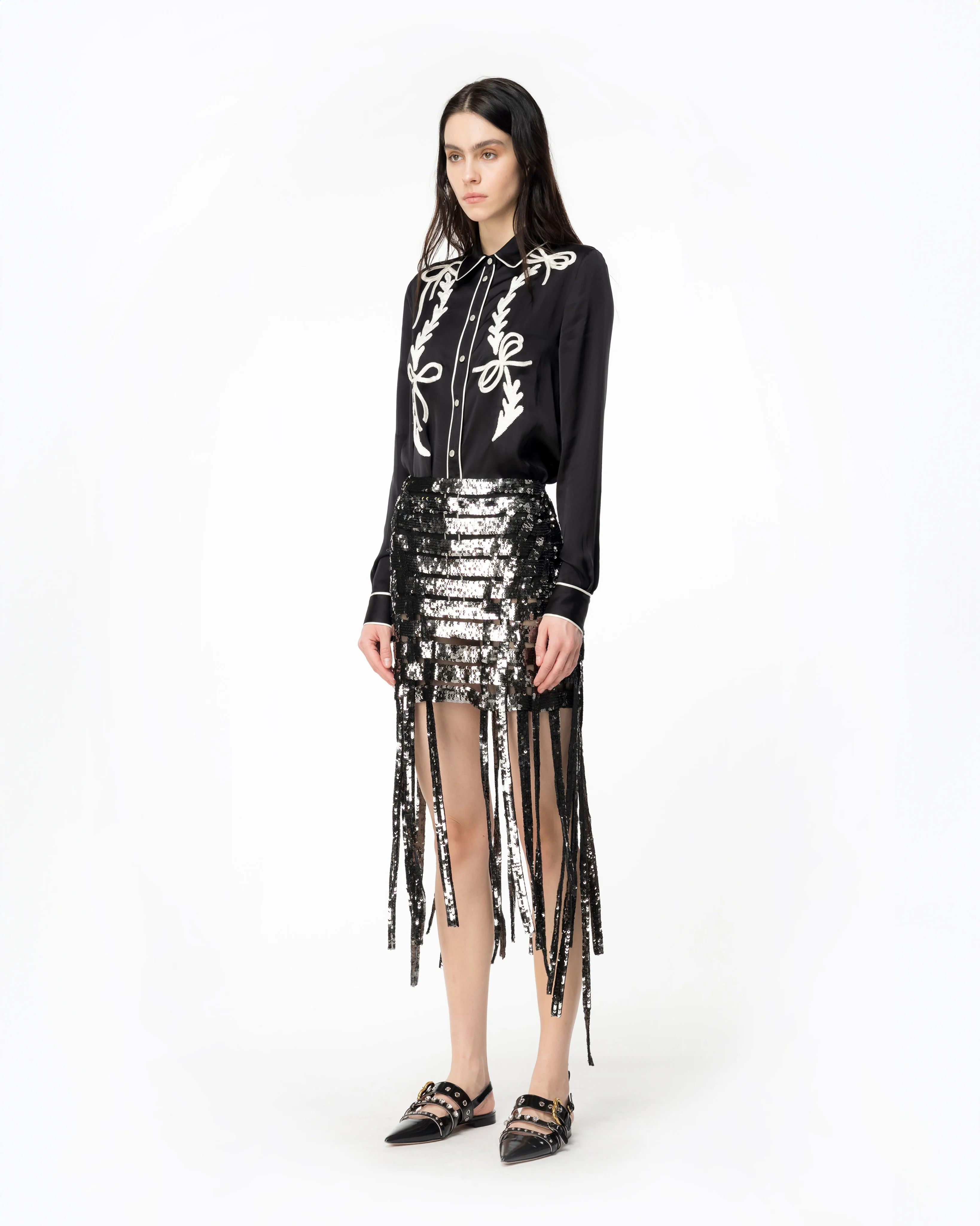 Chemise à broderie style western | Multicolore
