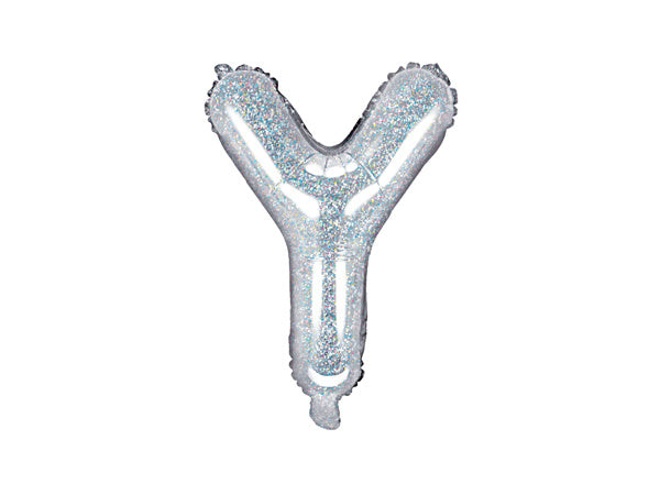 Folie Ballon Letter Y Holografisch Leeg 35cm