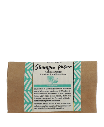 puremetics Shampoo-Pulver Kokos Minze 50g